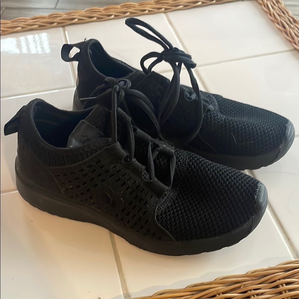 Kids Black Mesh Sneakers